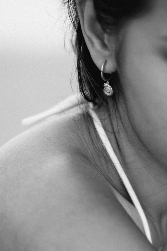 Lina Drop Hoops, 16K Gold Plated