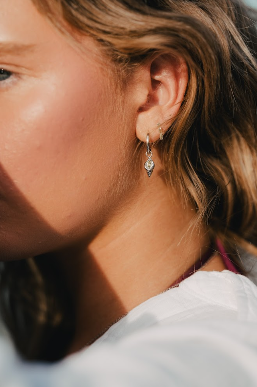 LIVV two way charm hoops, 925 silver