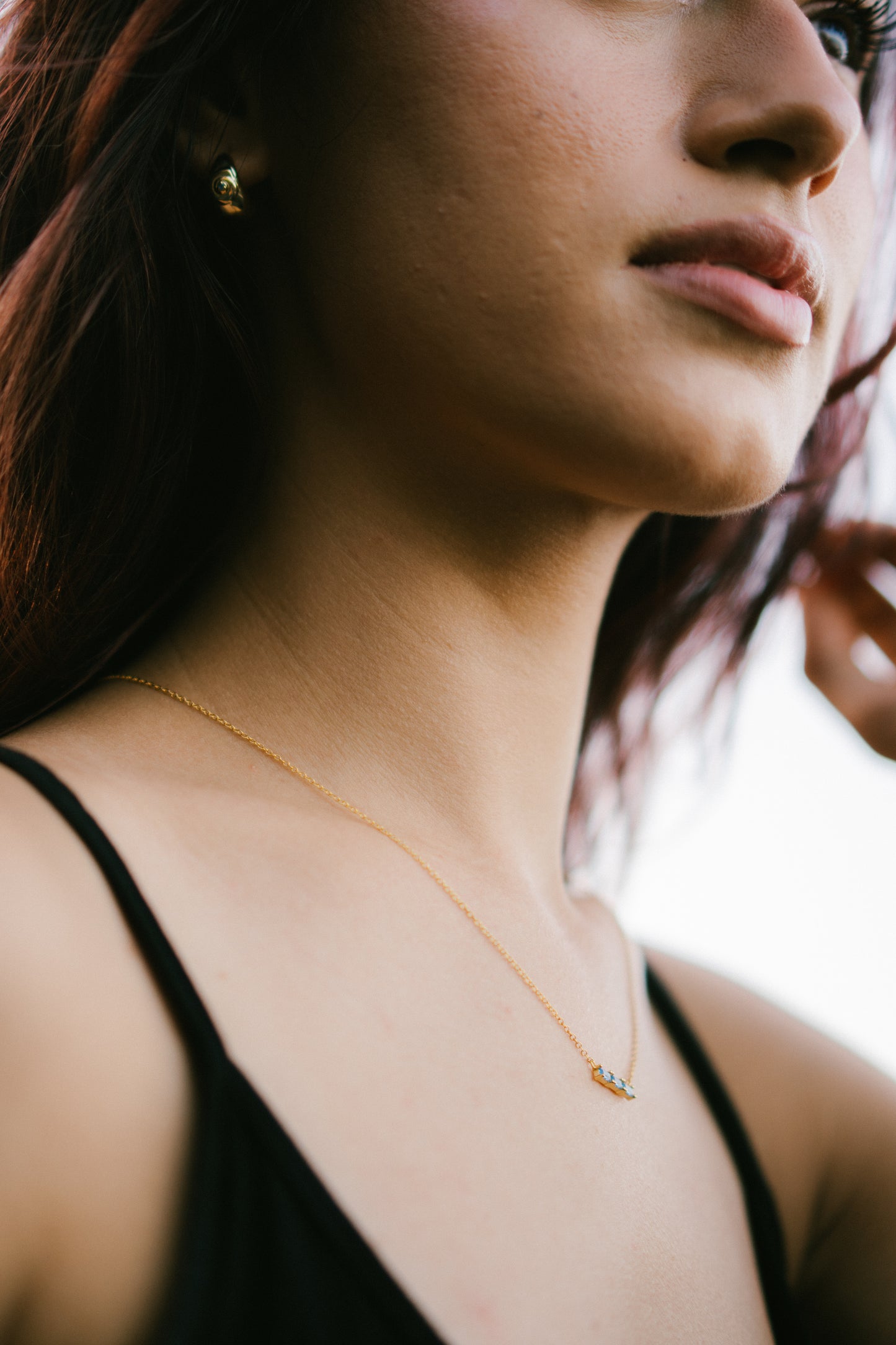 Lina Bar Necklace, 16k Gold Plated