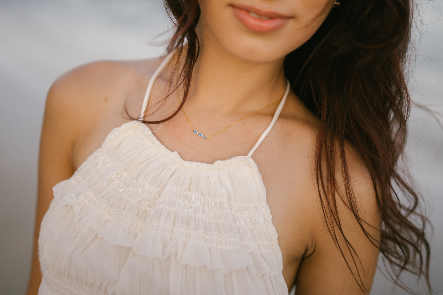 Lina Bar Necklace, 16k Gold Plated