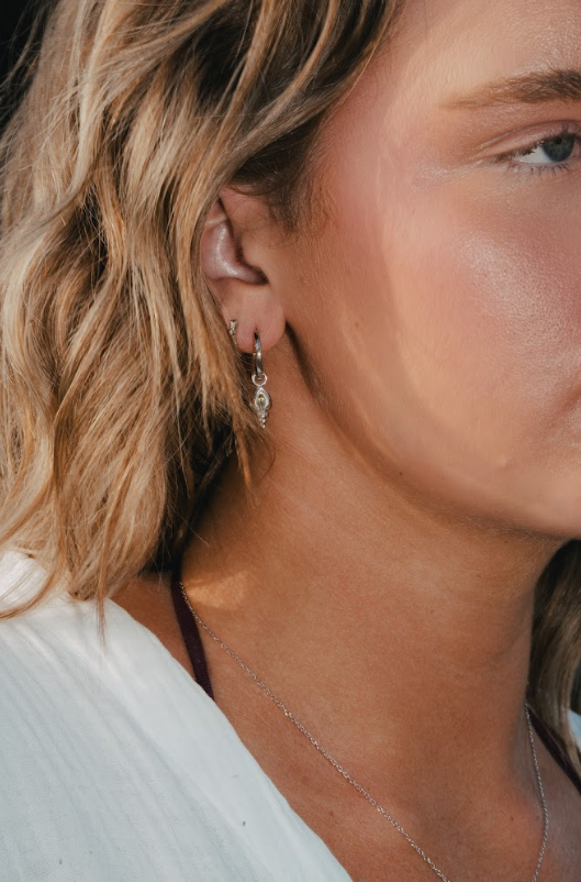 LIVV two way charm hoops, 925 silver