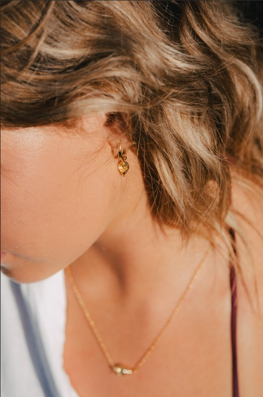 LIVV two-way charm hoops, 16k gold plating