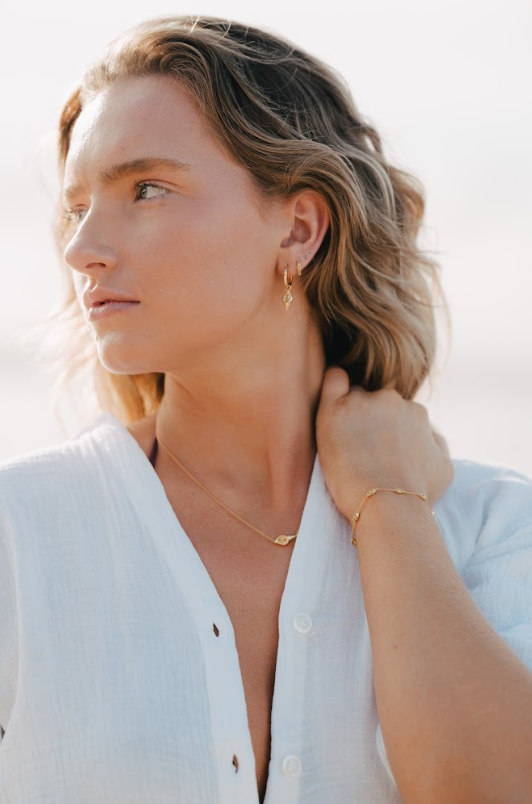 LIVV two-way charm hoops, 16k gold plating