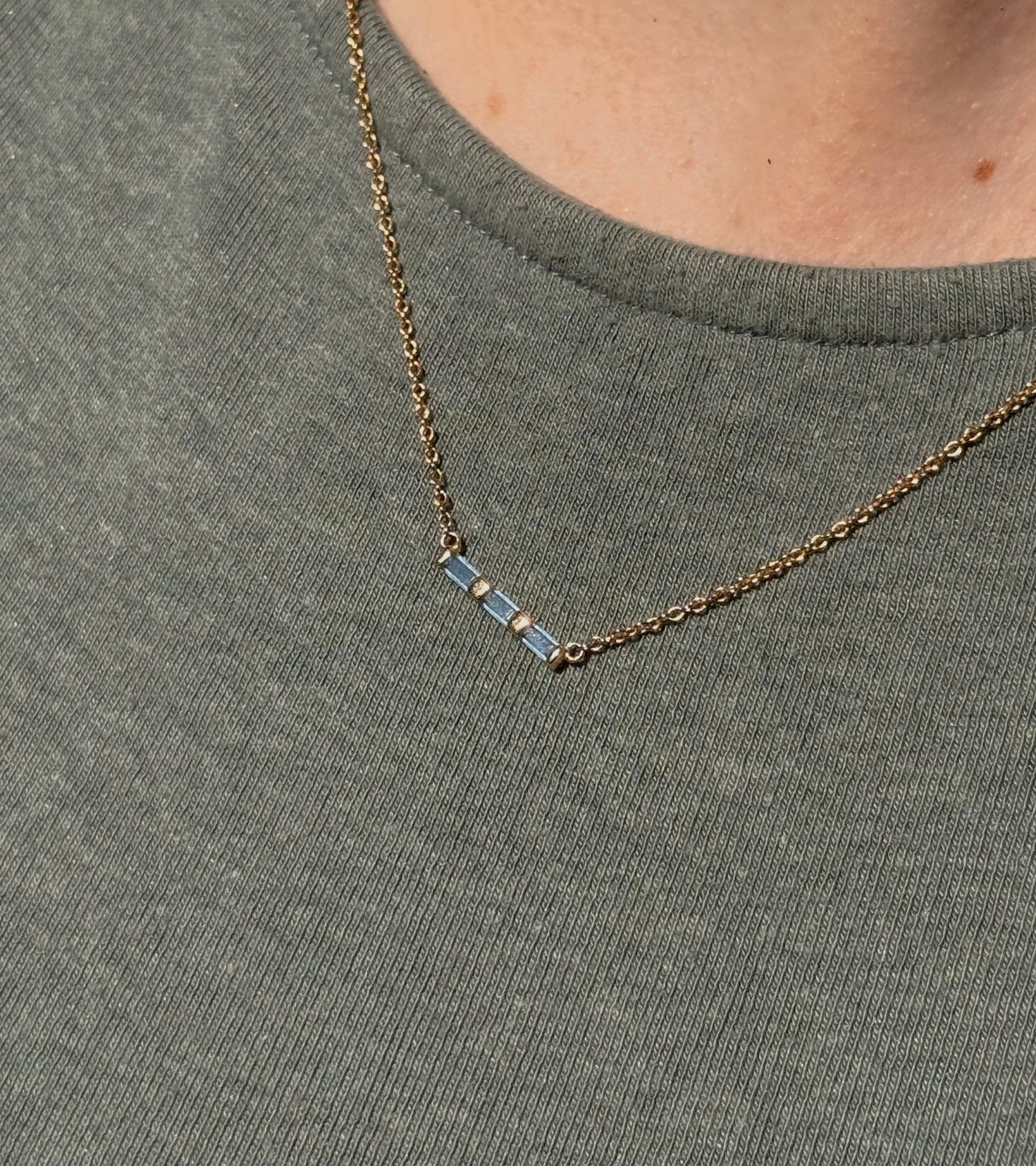 Lina Bar Necklace, 16k Gold Plated - Sunscorched Australia