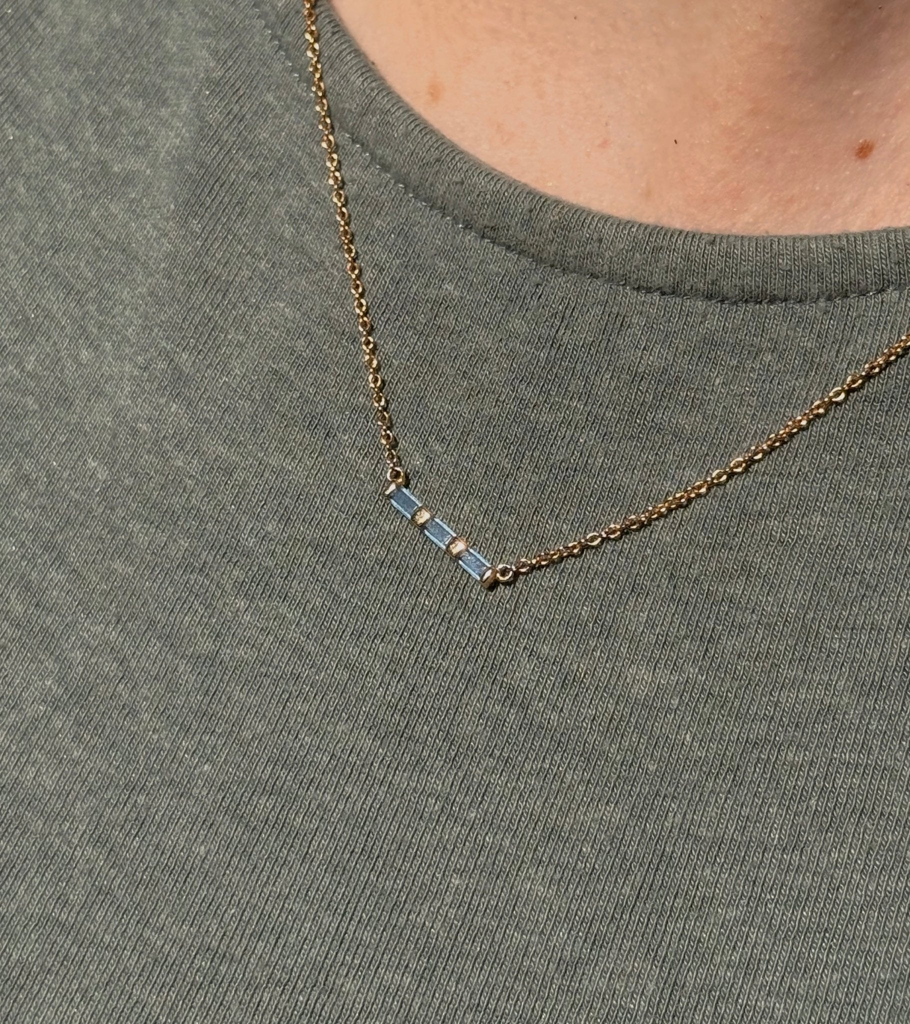 Lina Bar Necklace, 16k Gold Plated - Sunscorched Australia