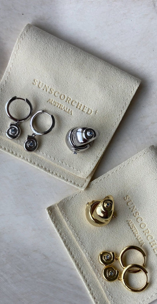 Lina Dangle Hoop, 16K Gold Plated - Sunscorched Australia