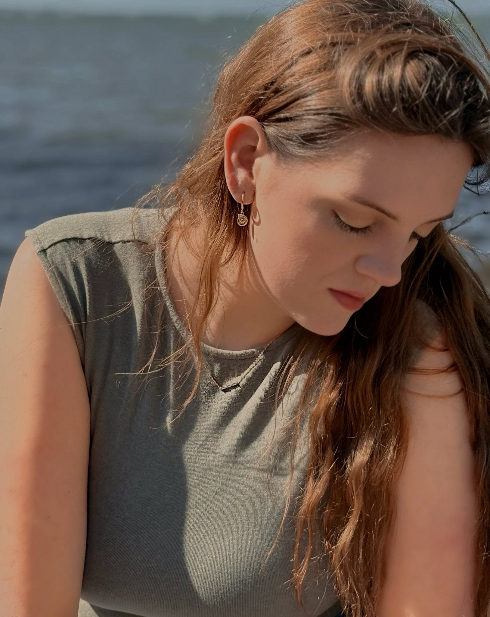 Lina Dangle Hoop, 16K Gold Plated - Sunscorched Australia