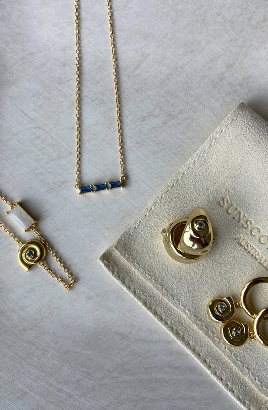 Lina Dangle Hoop, 16K Gold Plated - Sunscorched Australia